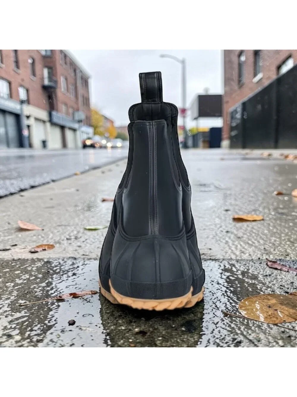 Stella McCartney Duck City Chelsea Boots Black Vegan EU 38 US 8 NIB Italy